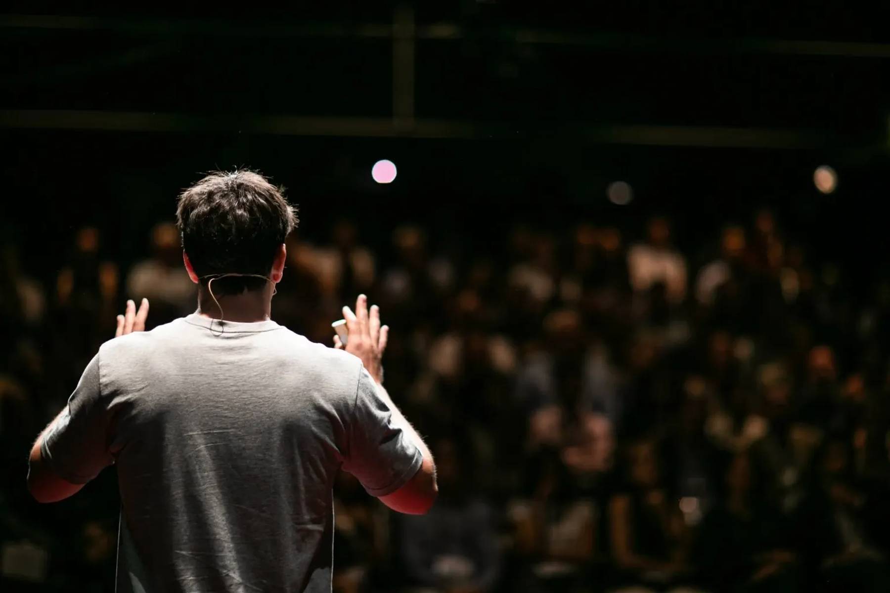 Speaker at the conference stage