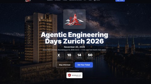 Agentic Engineering Days Zurich 2026 | The AI Coding & Agents Conference in Switzerland
