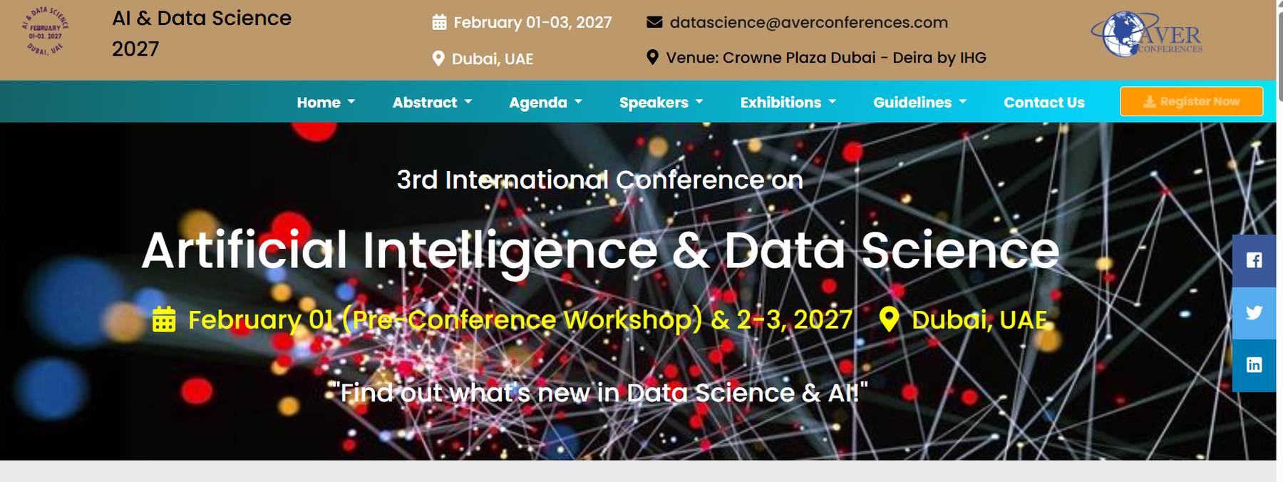 3rd International Conference on  Artificial Intelligence & Data Science 2027