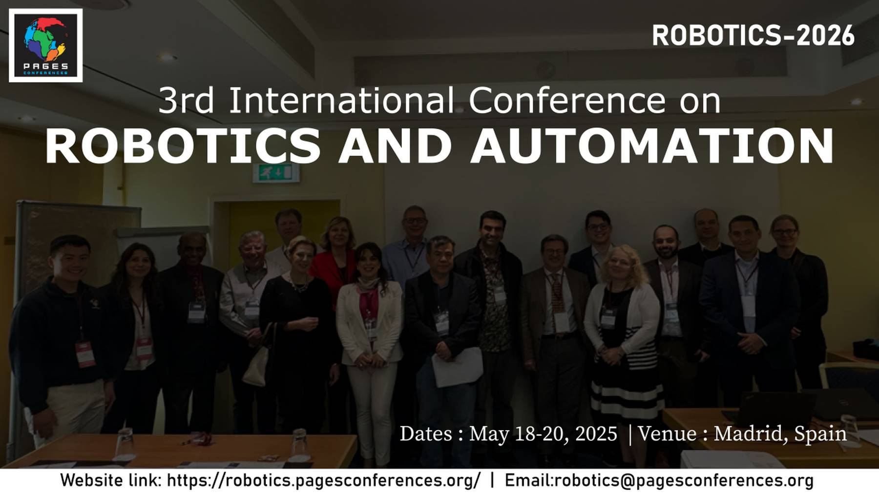 3rd International Conference on Robotics and Automation 2026