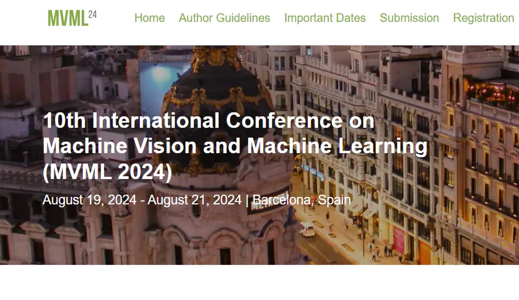 MVML 2024 - 10th International Conference on Machine Vision and Machine Learning